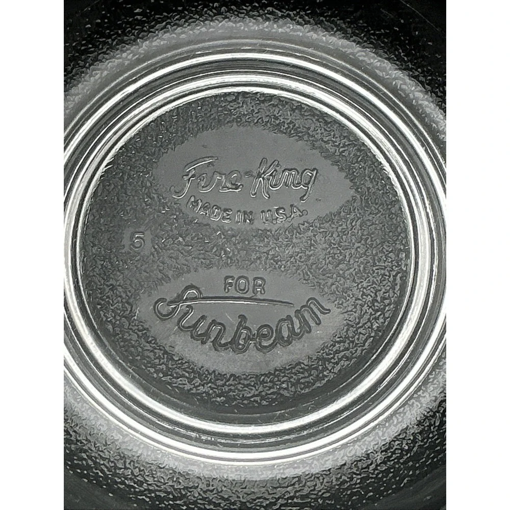 Vintage Fire King for Sunbeam, Mixmasters, Clear Glass 1950s, Footed‎